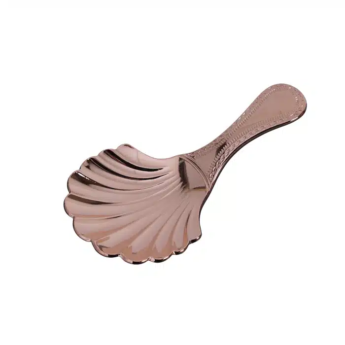 Roségoldener Löffel für Teedose Muschel - 4 x 8 cm