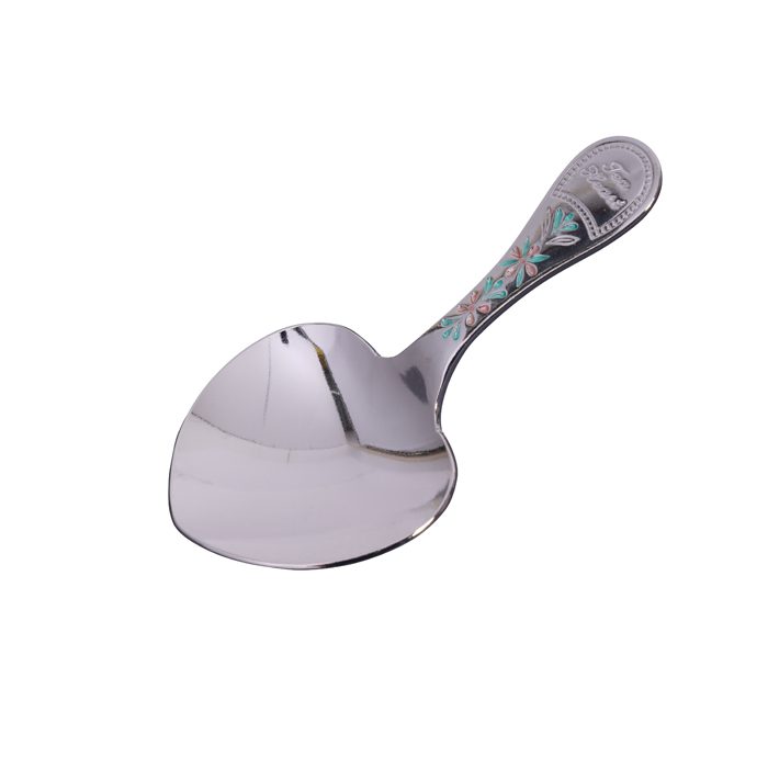 Silberlöffel für Teedose Herz - 4,5 x 9 cm