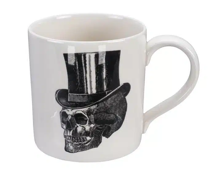 Schwarz / Weiße Tasse - Schädel Design - 9 x 9,3 cm 400 ml
