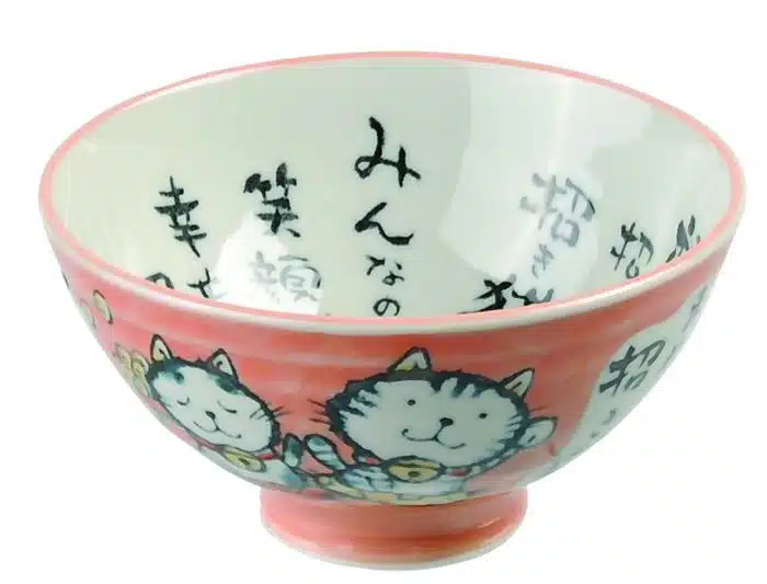 Pinke Schale - Kawai Katze - 11,5 x 6,2 cm 250 ml