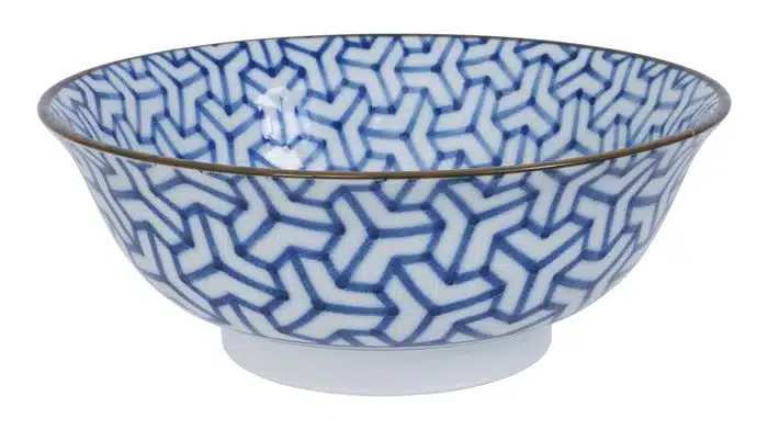 Weiß / Blaue Schüssel - Gemischte Schalen - 20,5 x 7 x 8 cm 1000 ml