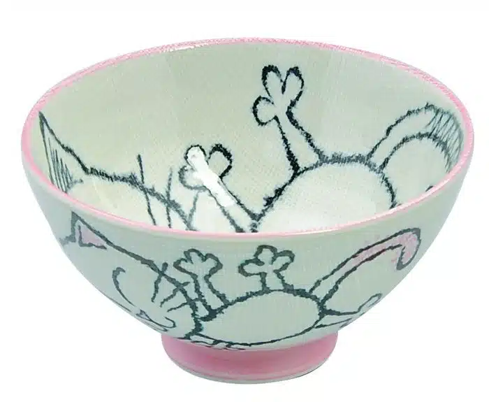 Rosa Kinderschale - Kawaii Katze - 11,5 x 6 cm 250 ml