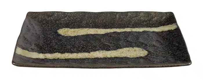 Schwarzer rechteckiger Teller - Große Teller - 31 x 17 cm