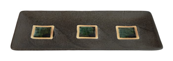 Schwarzer rechteckiger Teller - Große Teller - 28,5 x 12,5 cm