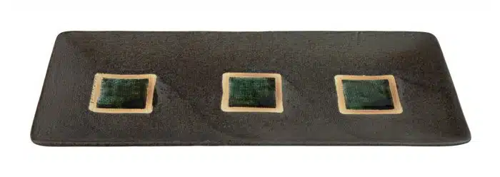 Schwarzer rechteckiger Teller - Große Teller - 28,5 x 12,5 cm