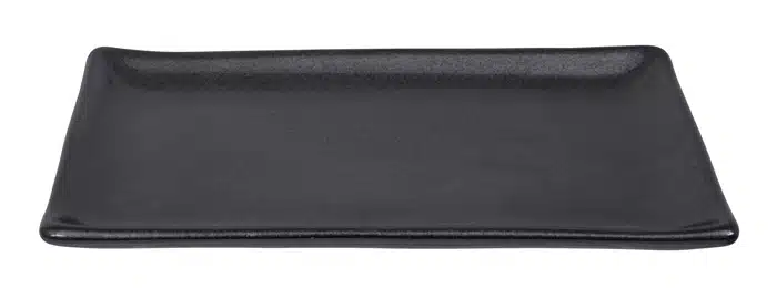 Matt-Schwarze rechteckiger Teller - Tetsu Kessho Matte - 21,5 x 12,5 cm