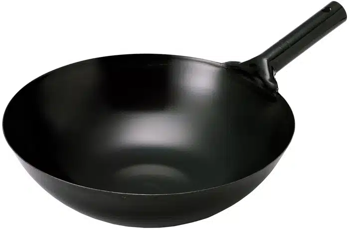 Schwarzer Edelstahl Wok - 36 cm