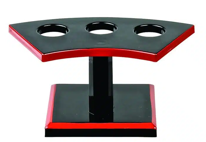 Schwarz / Rot Sushi Rollenhalter - Lackware - Set für 3 Rollen