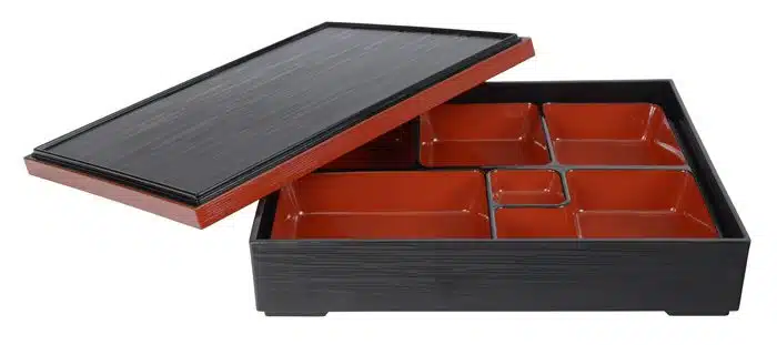 Schwarz / Rote Bento Box - Lackware -30 x 24 cm