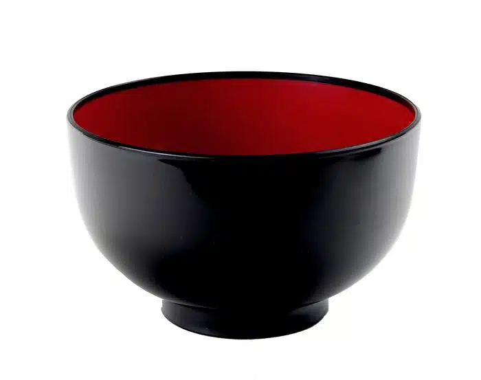Schwarz / Rote Schale - Lackware - 15,9 x 9,5 cm