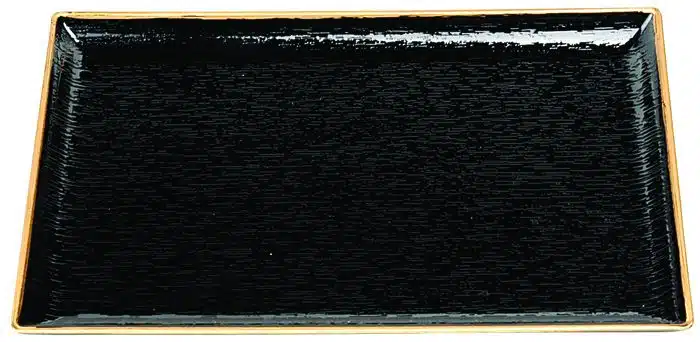Schwarzes Tablett - Lackware - 19 x 14 cm