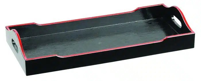 Schwarzes Tablett - Lackware - 21 x 10 cm