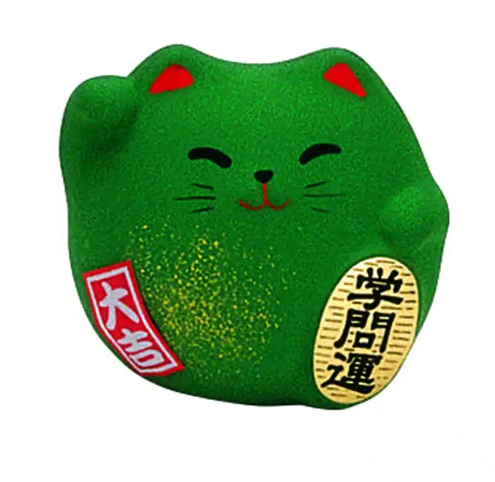 Grüne Glückskatzen Figur - 5,5 cm