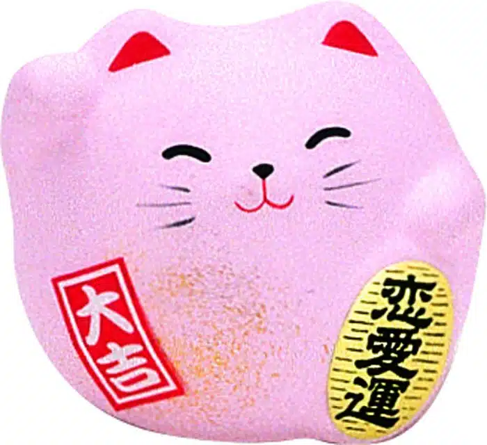 Pinke Glückskatzen Figur - 5,5 cm