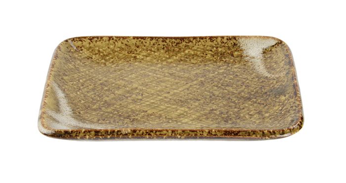 Brauner quadratischer Teller - Große Teller - 14,5 x 12 cm