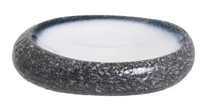 Grau / Weißer tiefer Teller - Tajimi - 27 x 21 x 5,5 cm
