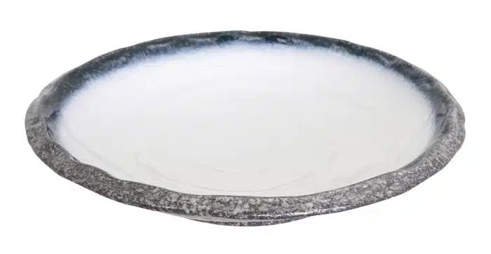 Grau / Weißer tiefer Teller - Tajimi - 30 x 6,5 cm
