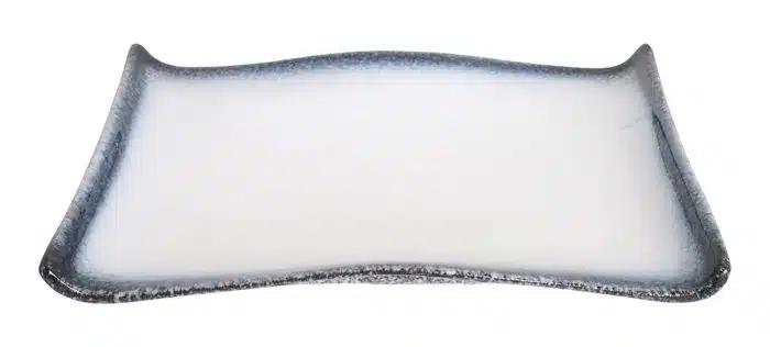 Grau / Weißer rechteckiger Teller - Tajimi - 30 x 22,2 x 2 cm