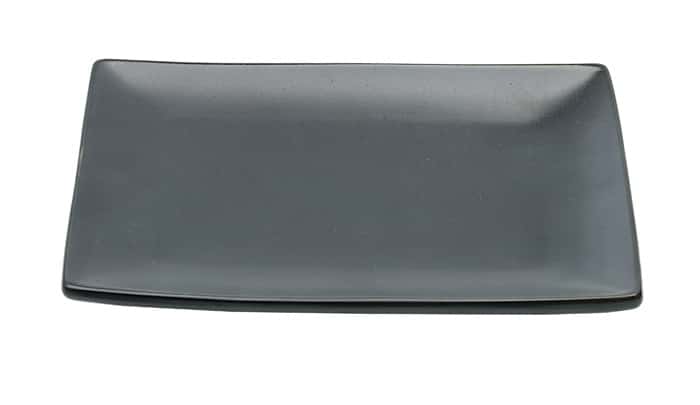 Matt-Schwarzer rechteckiger Teller - Schwarze Serie - 17,5 x 12,5 cm ⋆