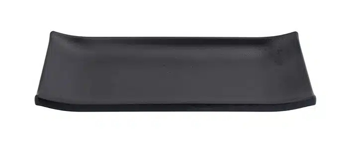 Schwarzer rechteckiger Teller - Melamin - 22,5 x 9,5 x 3 cm