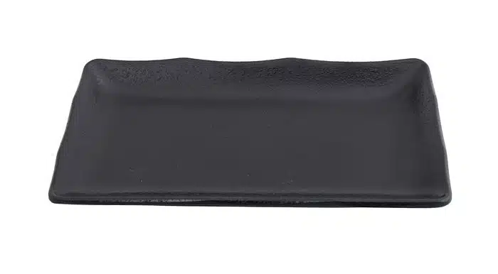 Schwarzer rechteckiger Teller - Melamin - 20,7 x 13 x 2,8 cm