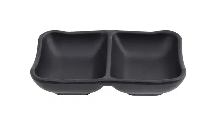 Schwarze Saucenschale - Melamin - 2 Stück - 13 x 8,5 x 3 cm