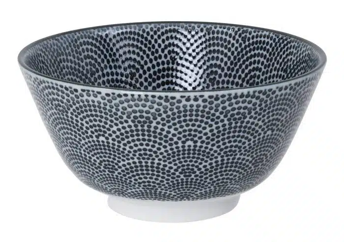 Schwarz / Weiße Schüssel Punkte - Nippon Schwarz - 12 x 6,4 cm
