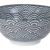 Schwarz / Weiße Schüssel mit Wellen - Nippon Schwarz - 15,2 x 6,7 cm 500 ml