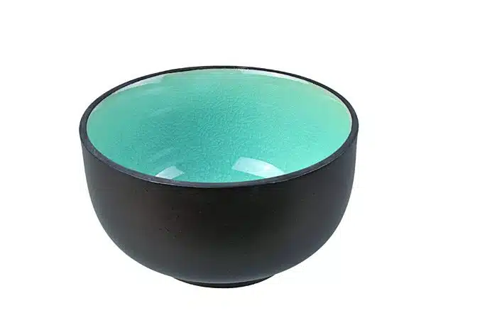 Schwarz / Türkisene Schüssel - Glas Türkis - 13 x 7,5 cm 600 ml