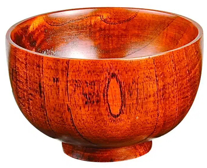 Holzfarbene Schale - Lackware - 11 x 7 cm