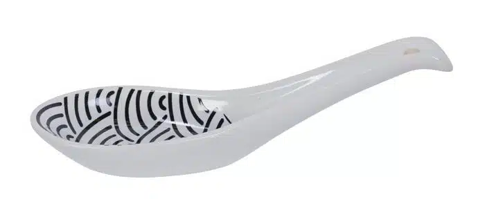 Schwarz / Weiße Löffel Wellen - Nippon Schwarz - 13,8 x 4,8 cm