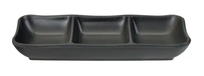 Schwarze Saucenschüssel - Melamin - 3 Stück - 19,6 x 8,4 x 2,7 cm