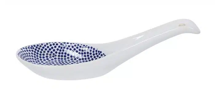 Blau / Weiße Löffel Punkte - Nippon Blau - 13,8 x 4,8 cm