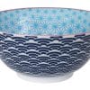 Keramikschüssel - Star Wave - Hellblau/Dunkelblau - 500 ml - 15,2 x 6,7 cm
