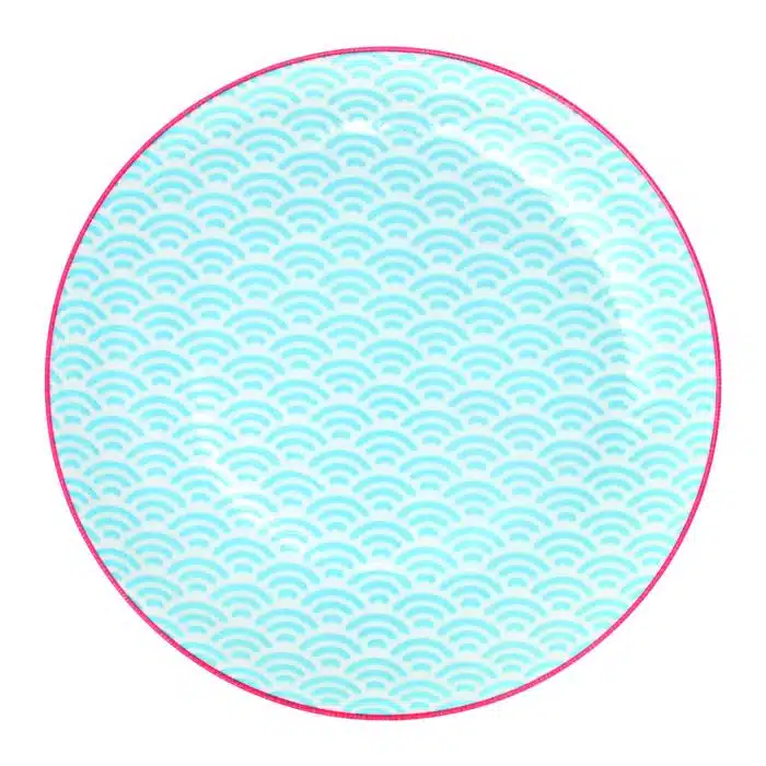 Blau / Roter Teller - Sternwelle - 20,6 x 2,2 cm