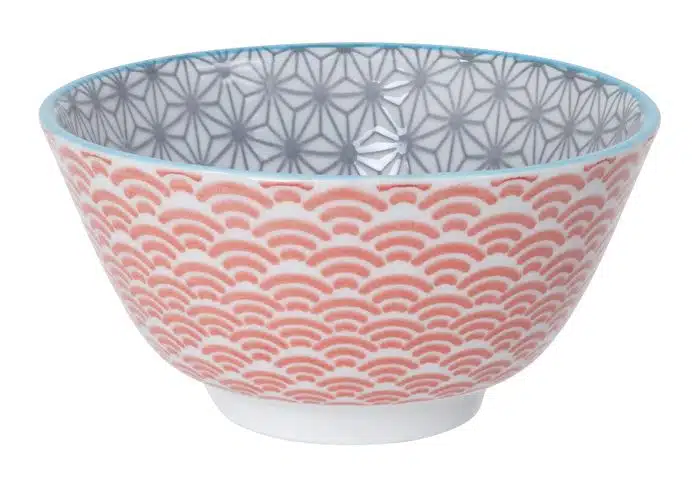Grau / Rote Schale - Star Wave - 12 x 6,4 cm 300 ml
