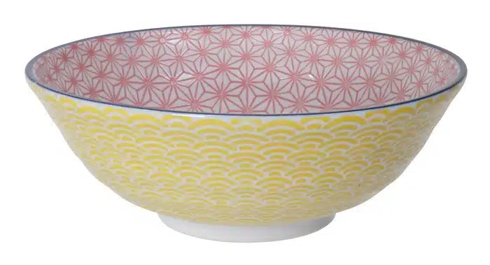 Rosa / Gelbe Schale - Star Wave - 21 x 7,8 cm 1100 ml
