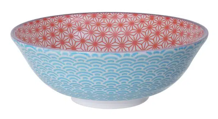 Rot / Blaue Schale - Star Wave - 21 x 7,8 cm 1100 ml