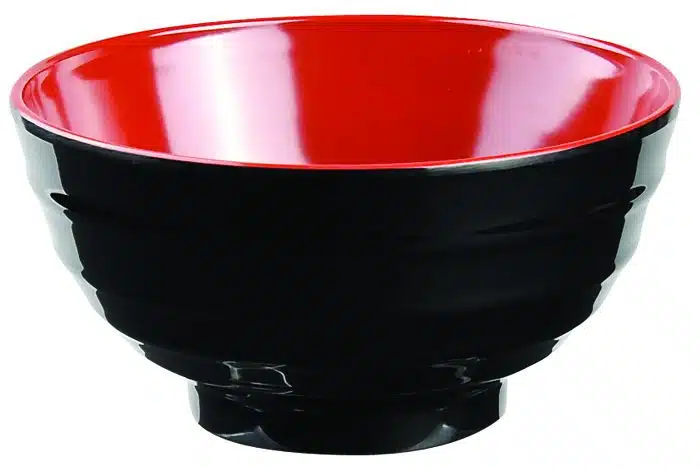 Schwarz / Rot Schüssel - Melamin - 16,5 x 8,5 cm