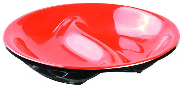 Schwarze / Rote Saucenschale - Melamin - 9,5 cm