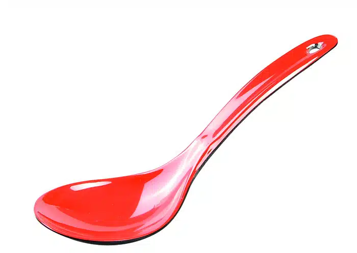 Schwarz / Roter Esslöffel - Melamin - 22,75 x 7,5 cm