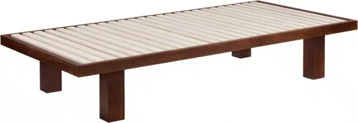 Japanisches Futonbett Braun / Lackiert - 100x200