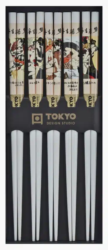 Tokyo Design Studio - Essstäbchen - Erotische weiße Shunga - 5 Stück