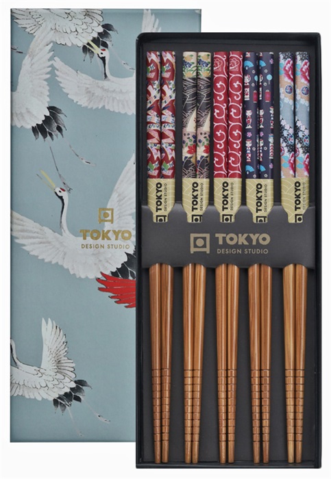 Tokyo Design Studio - Eetstokjes Giftbox - Crane - 5 stuks