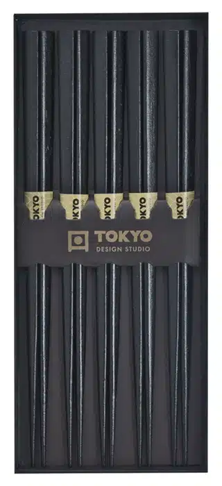 Tokyo Design Studio - Eetstokjes Giftbox - Zwart Hout - 5 stuks