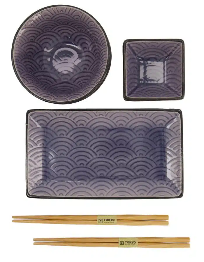 Tokyo Design Studio – Glassy Blue Geschenkset – Wellen – 8 Stück – Bild 3