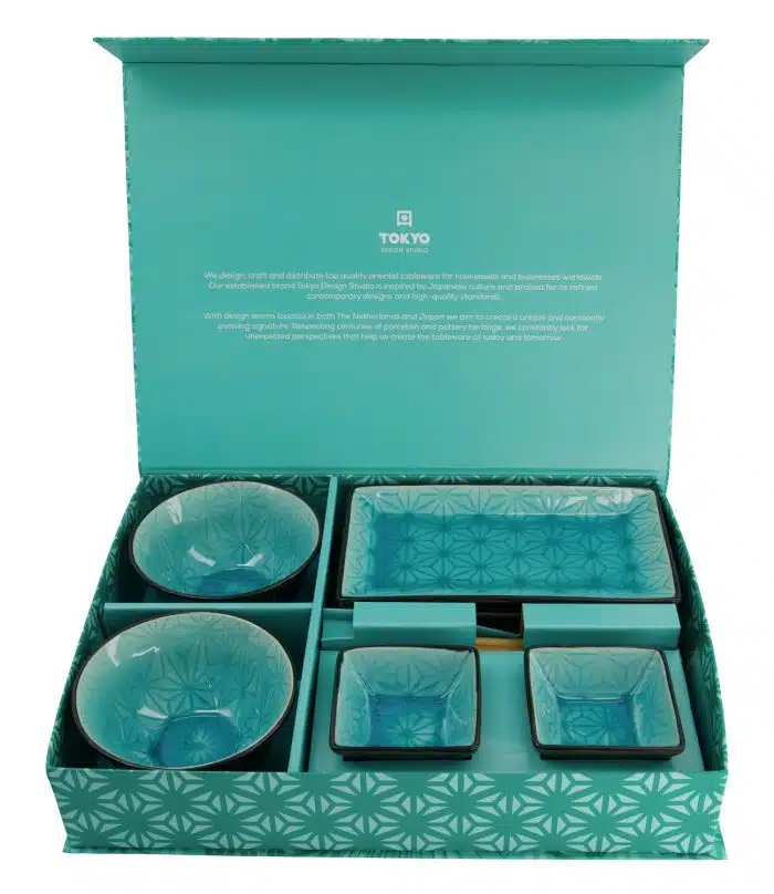 Tokyo Design Studio – Glastürkis Geschenkset – Sterne – 8 Stück – Bild 4