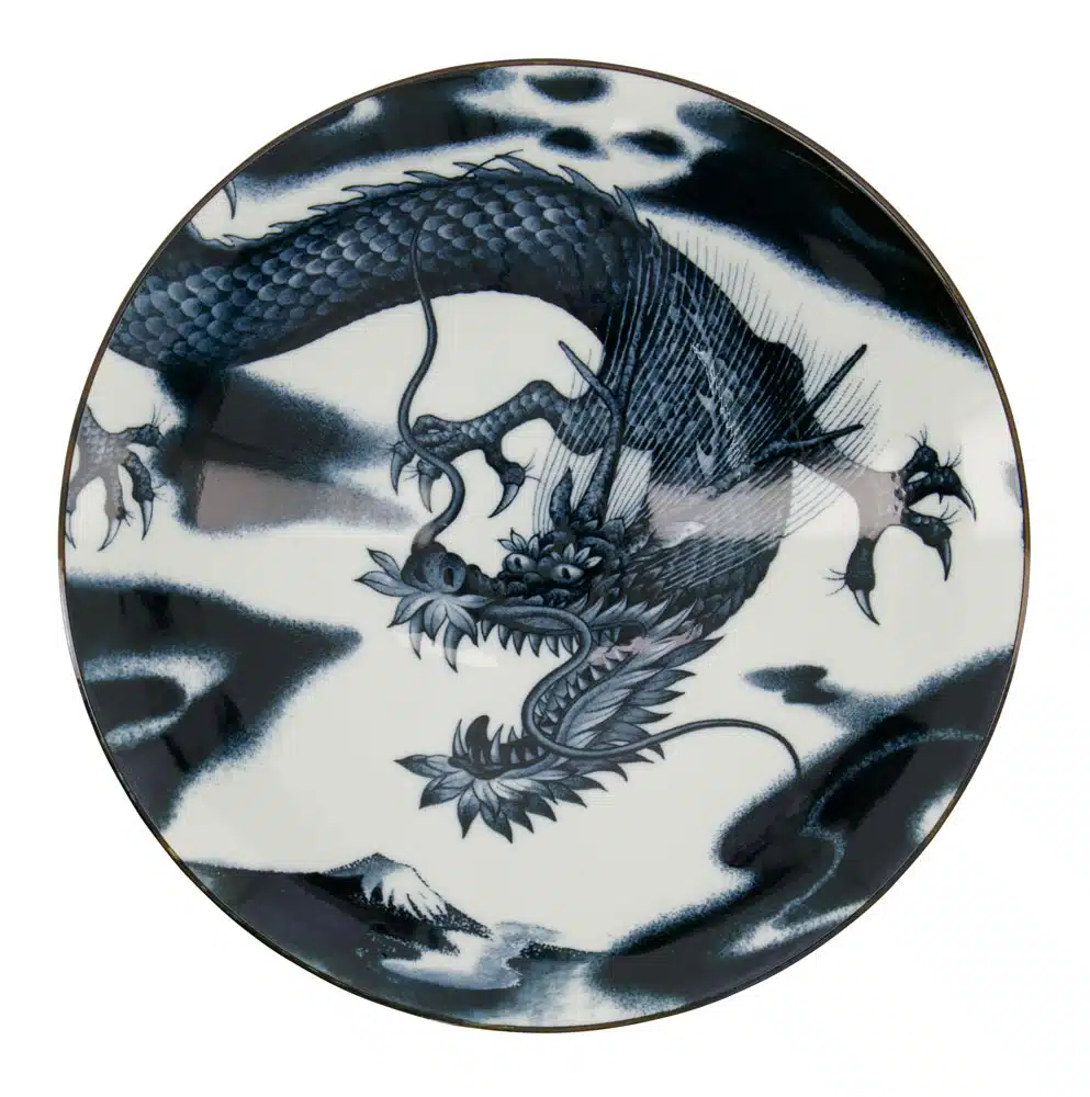 Tokyo Design Studio – Japonism Dragon – Menbachi Schale – Schwarz – 25,2 x 7,7 cm 1600 ml