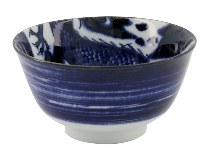 Tokyo Design Studio – Japonismus-Drache – Tayo-Schale – Blau – 12,7 × 6,8 cm 350 ml