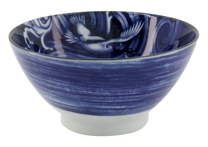 Tokyo Design Studio – Japonism Crane – Ramenschale – Blau – 17,8 x 8,8 cm, 1000 ml